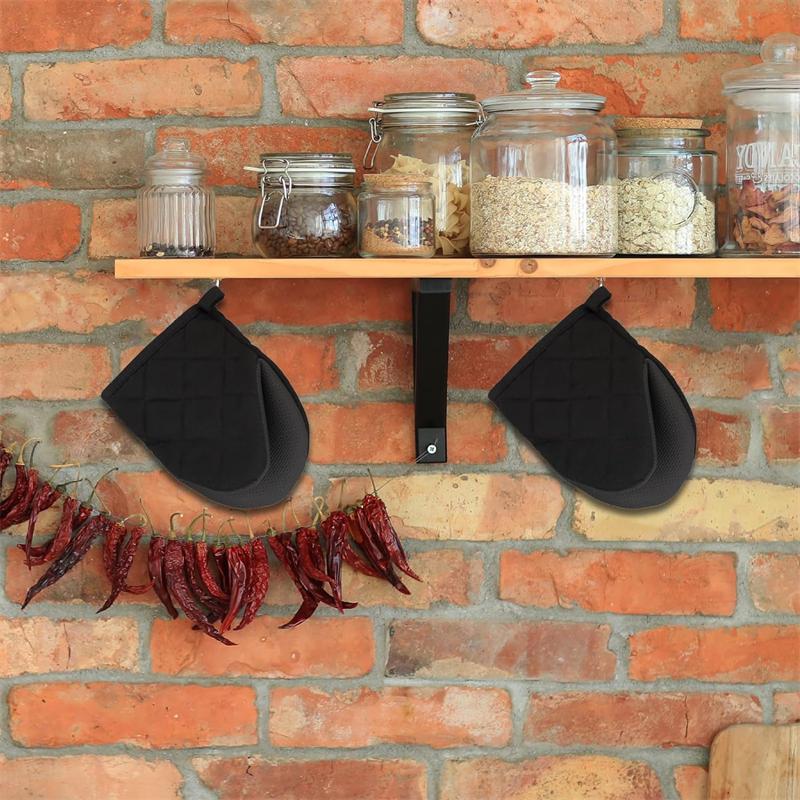 1/2 шт. кухонные короткие термостойкие прихватки, перчатки с нескользящей поверхностью и петлей для подвешивания для выпечки, барбекю, приготовления пищи