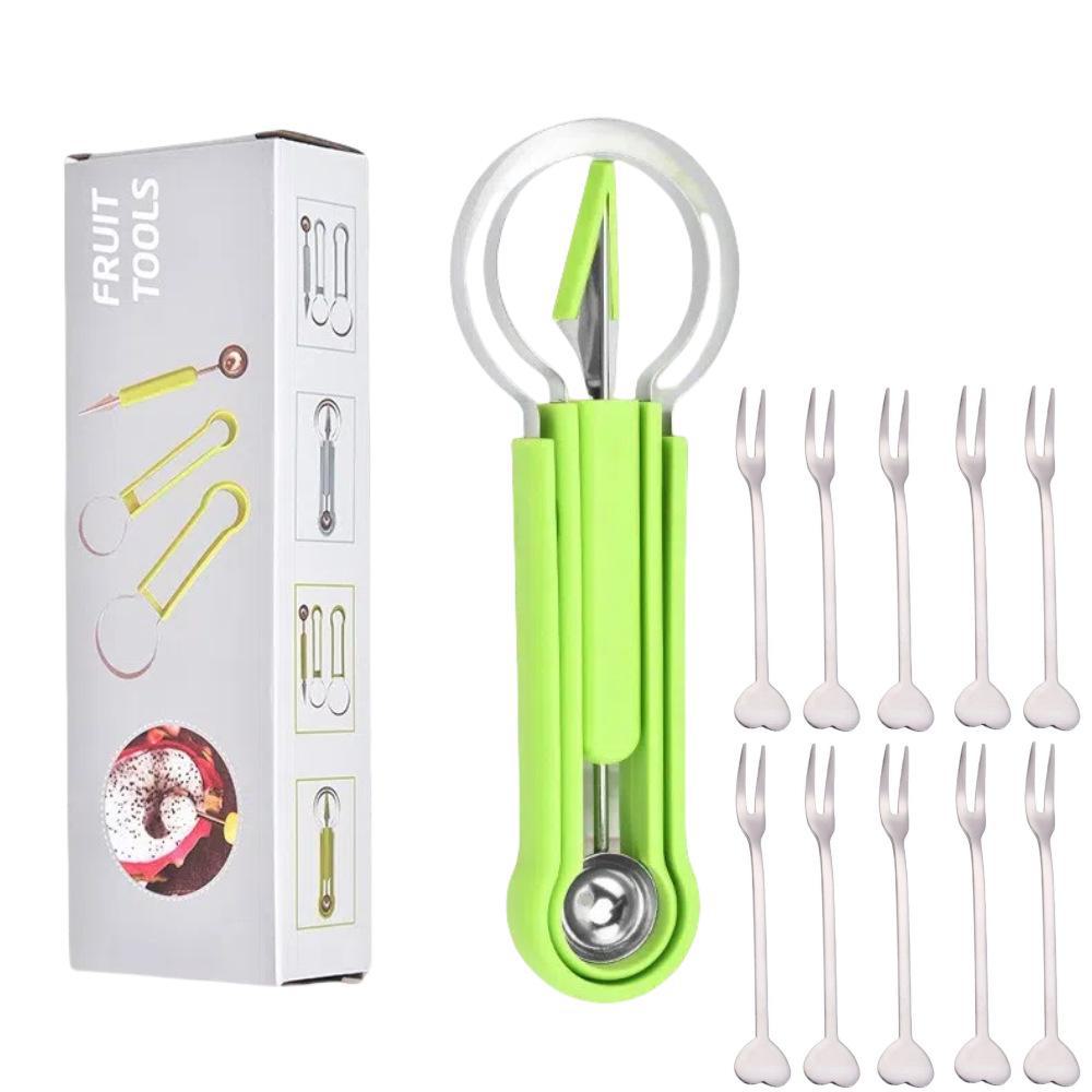Набор ножей для карвинга по арбузу из нержавеющей стали с двусторонней ложкой для фруктовых шариков