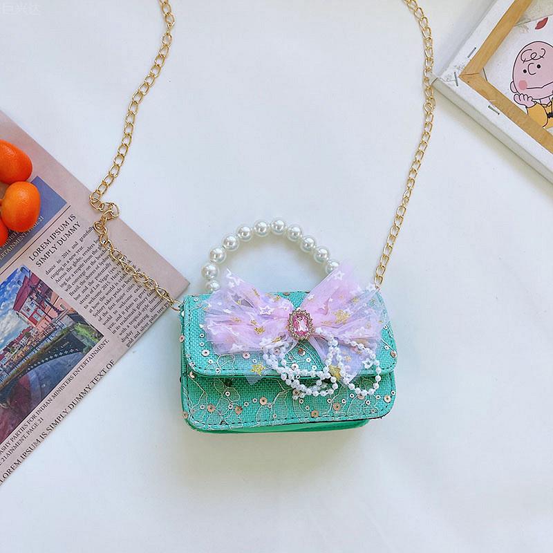 Charming Pearl Bag For Kids Fashionable Princess Style Shoulder Bag For Girls