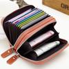 Модный кошелек с двойной молнией для кредитных карт, кошелек из натуральной кожи, RFID, женский и мужской кошелек-клатч, маленькая сумка для карточек, сумка для мелочи