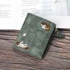Women's Denim Style Cat Embroidery Wallet Wear-Resistant Ultra-thin Coin Purse for Bag Shoulder Bag Wallet Coin Purse