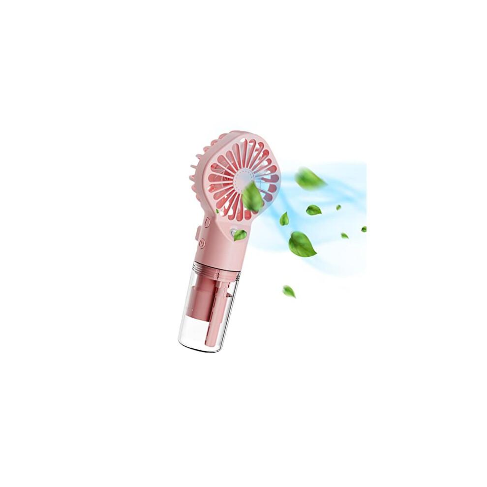 DALIAN Fan With Water Spray Misting Fan | Battery Operated Small Handheld Fan With Mist Spray,Outdoor Cooling Fan Spray Humidifier with 4 Speeds