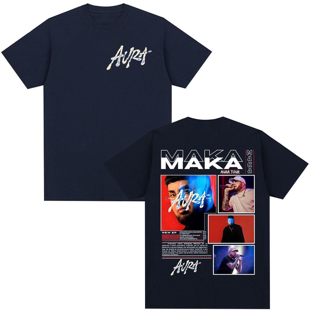 Rap Singer Maka Aura Tour Album Tshirt 2026New Hot Selling Mens Womens Fashion Retro Street Casual Cotton Tshirt Street Wear