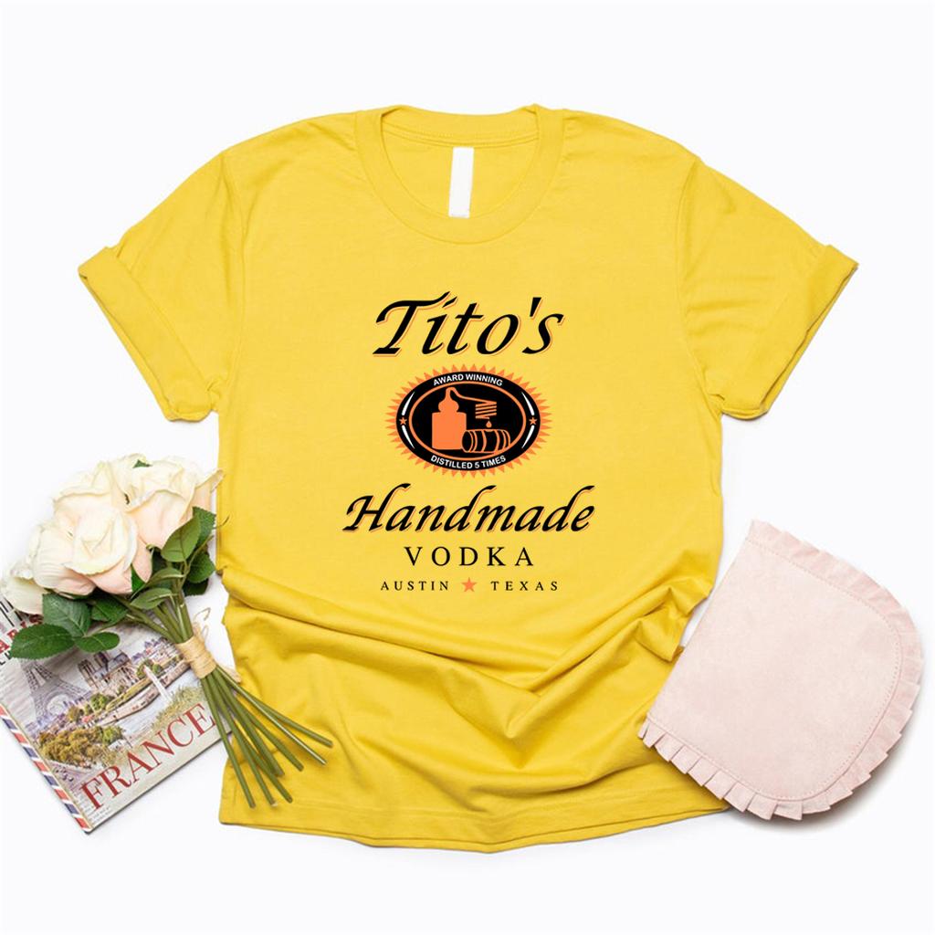 Tito T Shirts TITO'S Handmade Vodka Graphic T Shirts Short Sleeve Streetwear Tshirt Vintage Men Women T-Shirt Aesthetic Clothes