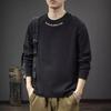 American Casual Embroidery Crew Neck Long-Sleeved T-Shirt Men'S Loose Large Size Autumn Trendy Brand Heavy Sweater Bottoming Shirt