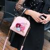 Women Fashion Casual Chain Box Bag Shoulder Bag Pearl Flower PU Leather