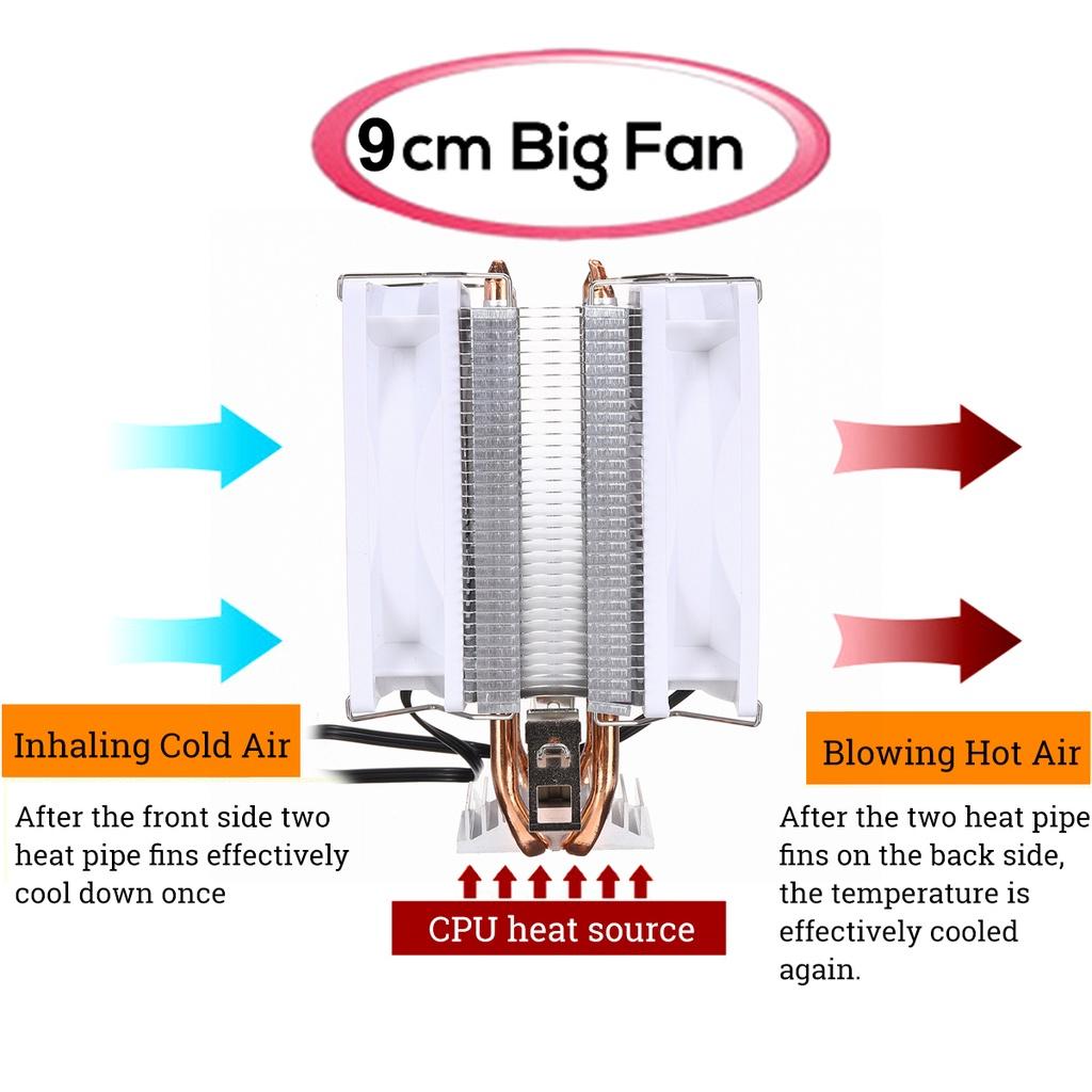 12 В постоянного тока 3-контактный/4-контактный RGB LED кулер для ЦП 2 тепловые трубки двухбашенный вентилятор охлаждающий радиатор для Intel LGA 775/1150/1151/1155/1156/1200/1366