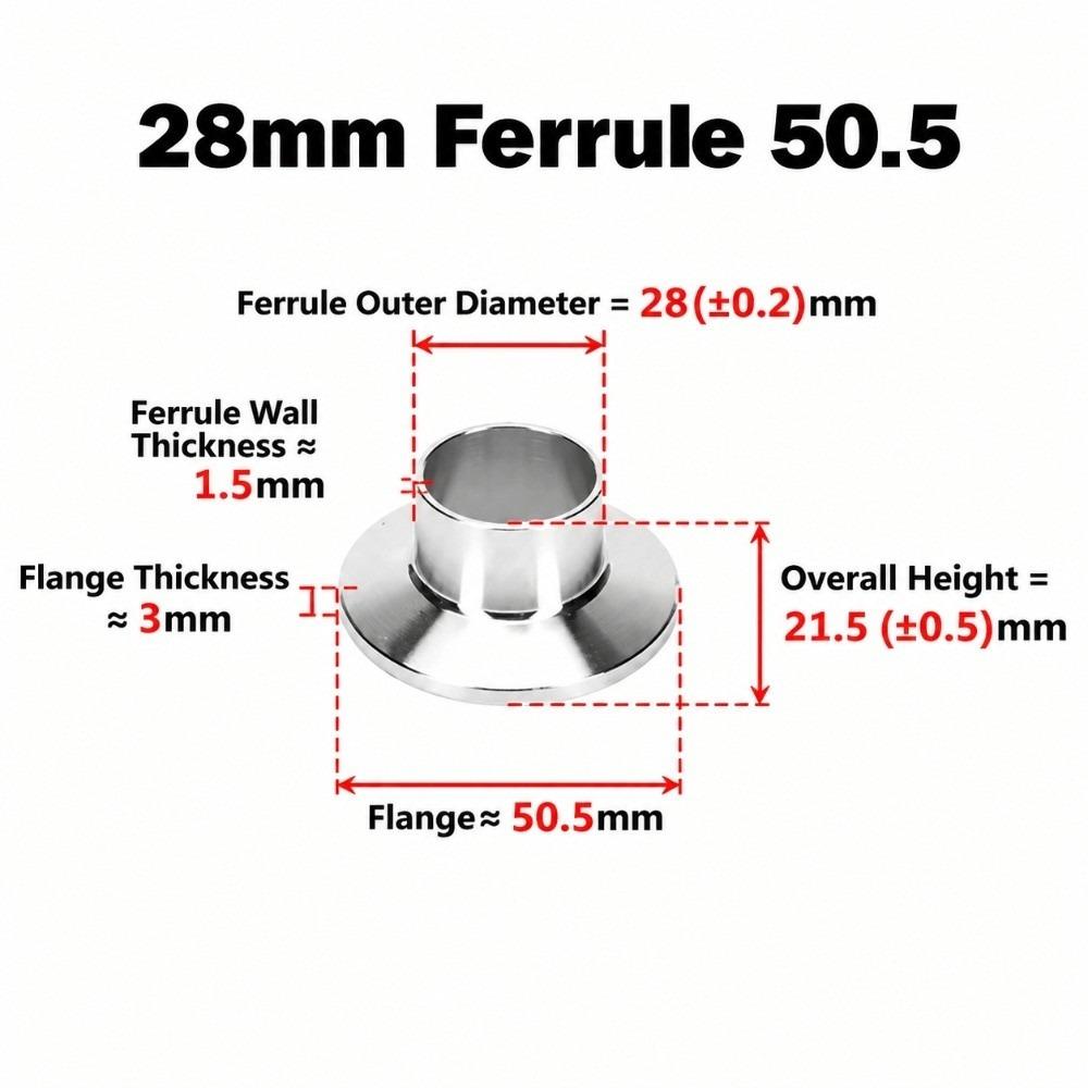 SS304 Stainless Steel Sanitary Ferrule 12.7-114mm Tri Clamp Ferrule Beverage Pipeline