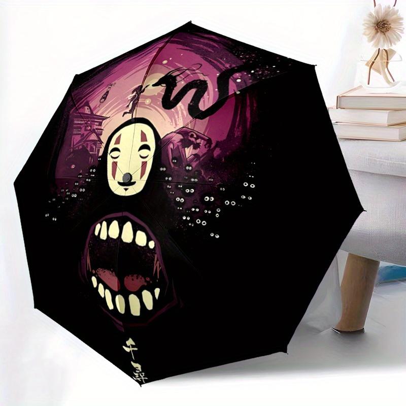 1pc Spirited Away No-Face Windproof Automatic Umbrella, Lightweight for Women/Men, Perfect Christmas Gift a0811212