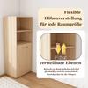 Extendable Desk with Storage Cabinet, Folding Desk with Adjustable Shelves & Extendable Tabletop, Light Natural Oak, for Bedroom & Study (Office Desk)