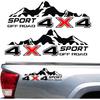 4X4 Off Road Sport With Mountain Pattern Decal Stickers 2Pcs, Vehicle Decor Accessories Compatible With Tacoma Tundra F150 RAM Wrangler Truck Pickup