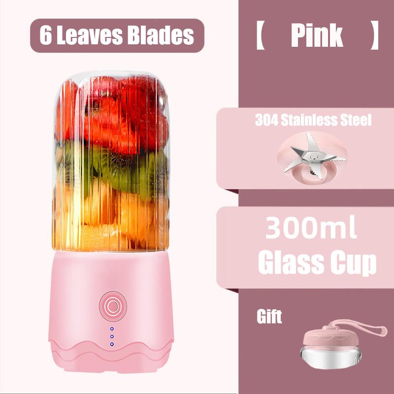 Мини-соковыжималка для фруктов 300 мл, одна кнопка, USB перезаряжаемая чашка для сока, студенческий спортивный портативный блендер