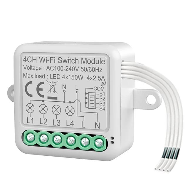 Tuya WiFi Smart Switch Module Electrical Switching Breaker 1/2/3/4Gang Lighting Switch Module Mobile APP Control Alexa