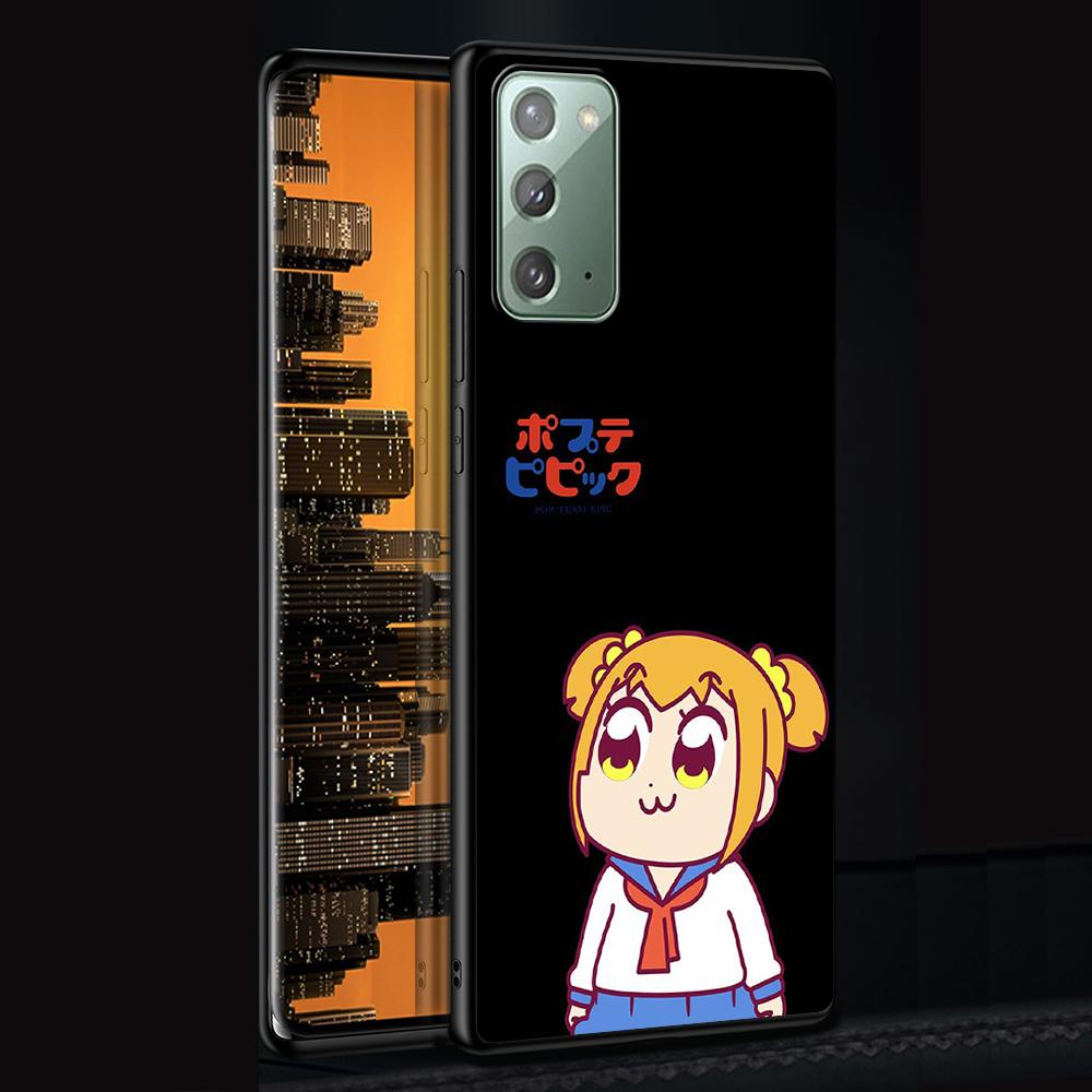 Аниме чехол Pop Team Pipi для Samsung Galaxy Note 20 Ultra 10 Lite 9 8 A53 A52 A12 S22 S21 FE S20 Plus Силиконовый черный чехол для телефона