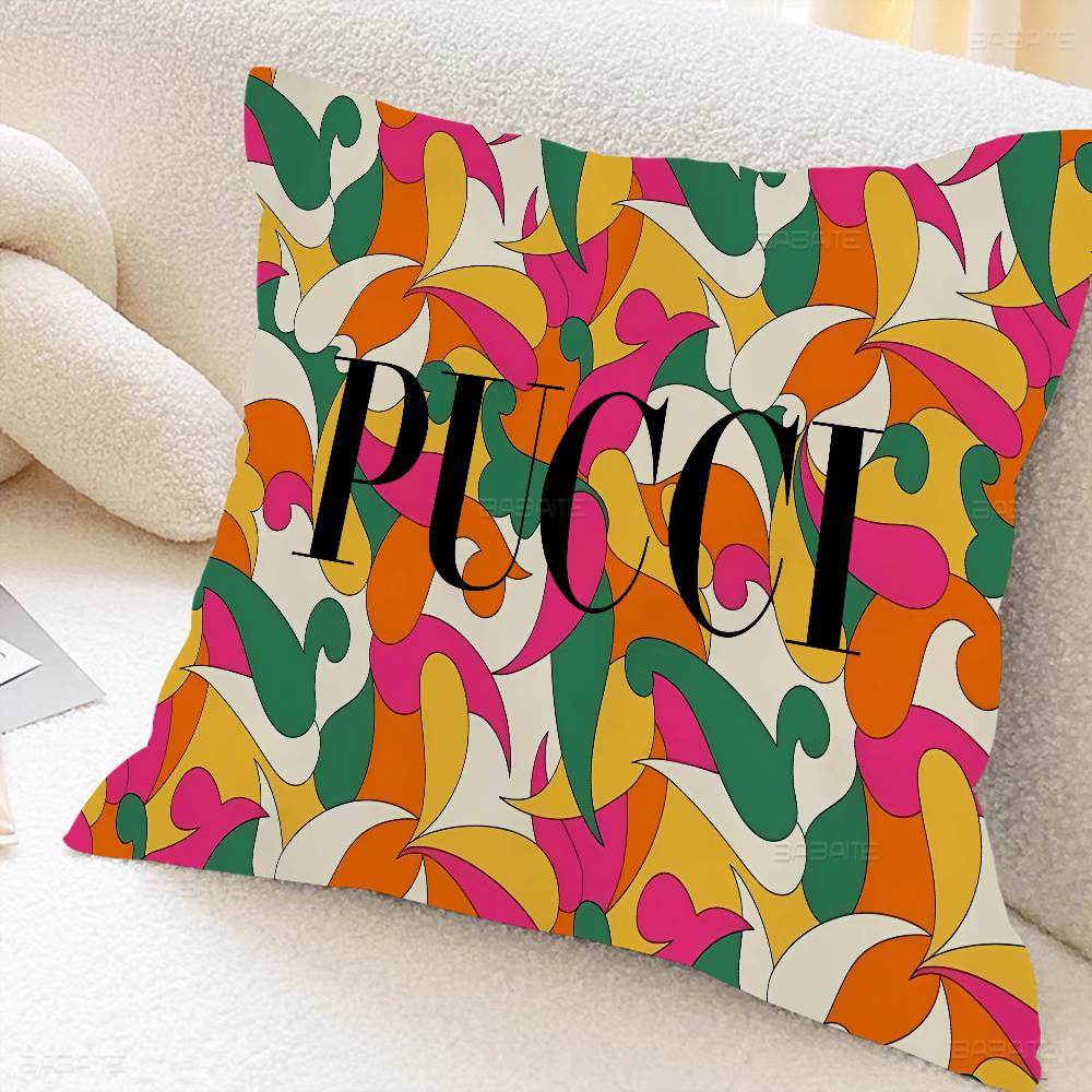 E-Emilio P-Pucci Logo Personalized Pillow Cover Kids Bedroom Wild Party Decor Pillowcase Kid Birthday Shower Gift