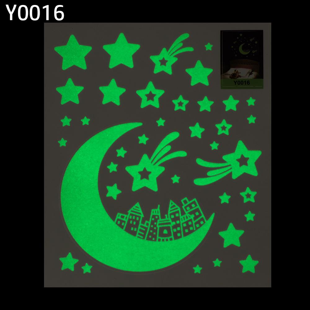 Сделай сам Виниловое украшение для дома Детская спальня Ночной свет Луна Светится в темноте Флуоресцентная наклейка Звезда Светящиеся наклейки на стену