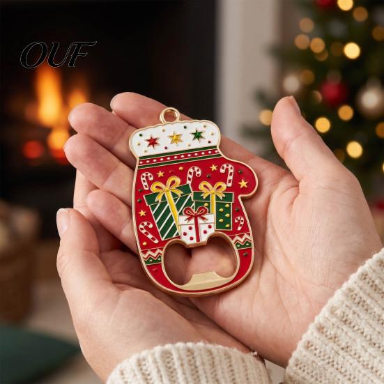 Party Supplies for Christmas Gathering Glove Bottle Opener, Shape Remover with Magnetic Backing, Durable Bar Tool Home Zinc Alloy Festive Holiday