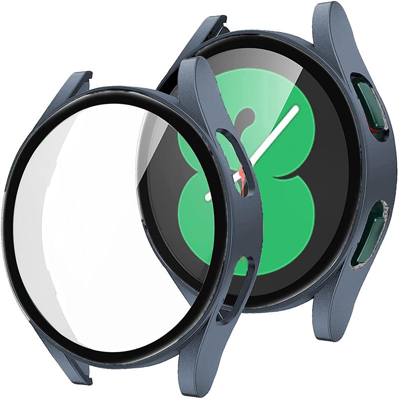 Стекло + чехол для Samsung Galaxy watch 5, 4, 40 мм, 44 мм, аксессуары для ПК, универсальный защитный бампер, защита от падения, watch5, watch4, Защитная пленка для экрана