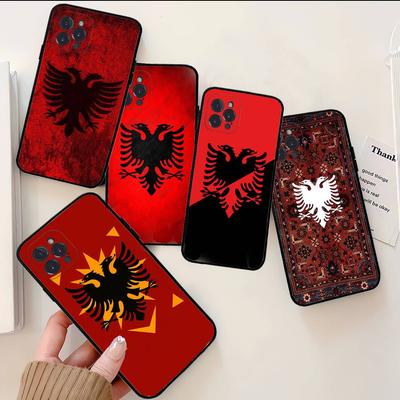 Албания Албанцы Флаг Чехол для Телефона Для Iphone 16 15 17 13 14 12 11 Pro Max Plus Черный Чехол