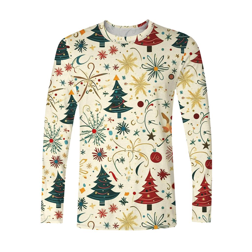 Men's T Shirt O-Neck Clothing Apparel Outdoor Long Sleeve Print Fashion Designer Vintage