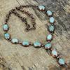 Ожерелье из амазонита, ожерелье из электроформированной меди, ожерелье с регулируемой цепочкой, красивые медные украшения, ожерелье из драгоценных камней ручной работы, свадебные подарки