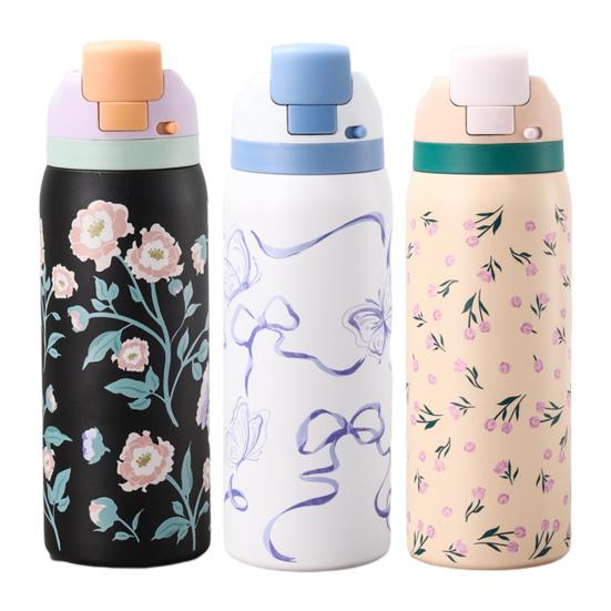 Вакуумный стакан из нержавеющей стали с зажимом для трубочки, с двойной изоляцией, для горячих и холодных напитков