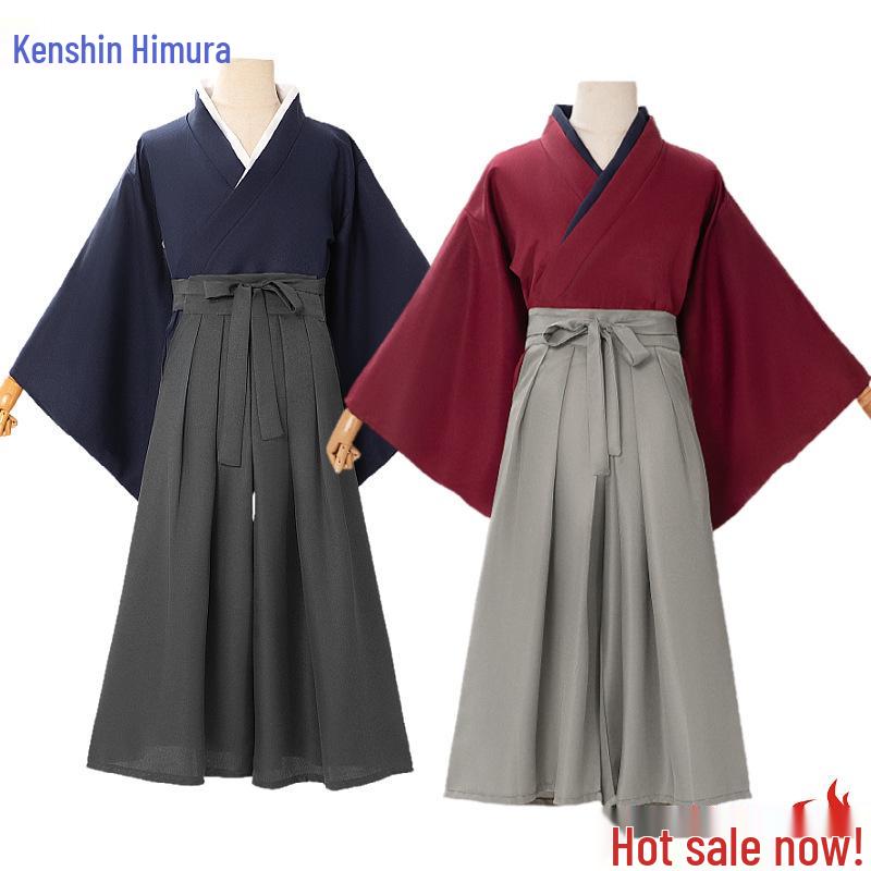 Rurouni Kenshin Himura Мужское красное кимоно для кендо Аниме Конвенция Костюм на Хэллоуин