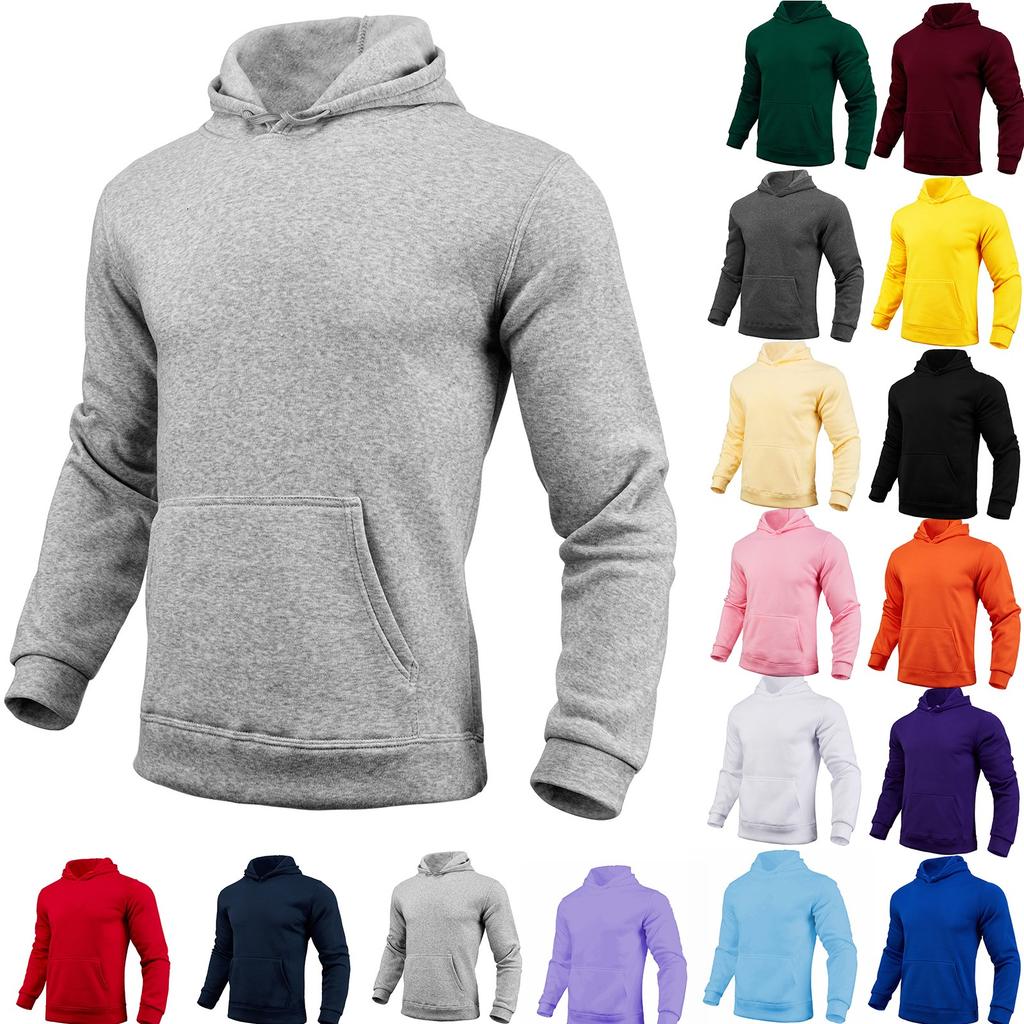 Men Women Hoodies Fleece Sweatshirts Hooded With Pocket Long Sleeve Sports Casual Pullover Tops