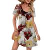Summer Dresses For Women Loose V Neck Short Sleeve Casual T Shirt Dress Sundresses Swimsuit Coverup With Pockets