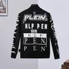 Мужская утолщенная бейсбольная куртка Philipp Plein с воротником-стойкой - Коллекция Осень/Зима