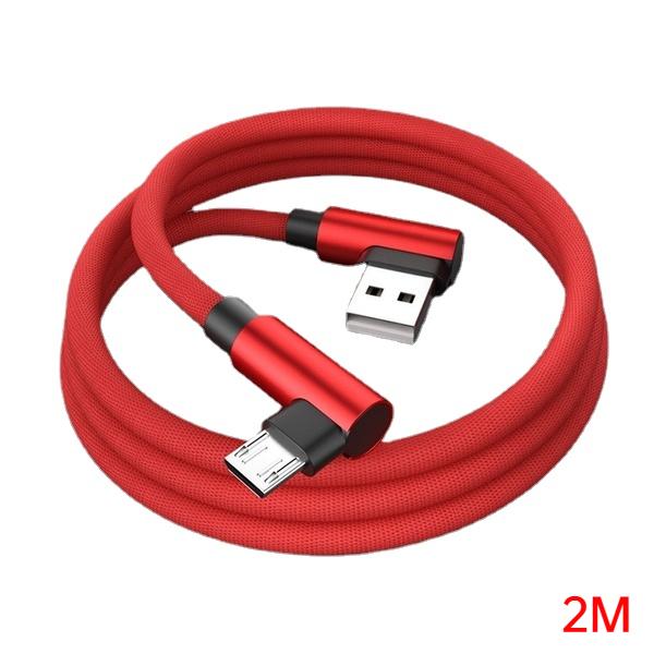 Разъем под углом 90 градусов Не спутывающийся телефонный кабель Micro USB Type C Быстрое зарядное устройство для зарядки Нейлоновый шнур Провод