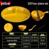 colorful four-compartment square melamine plate
