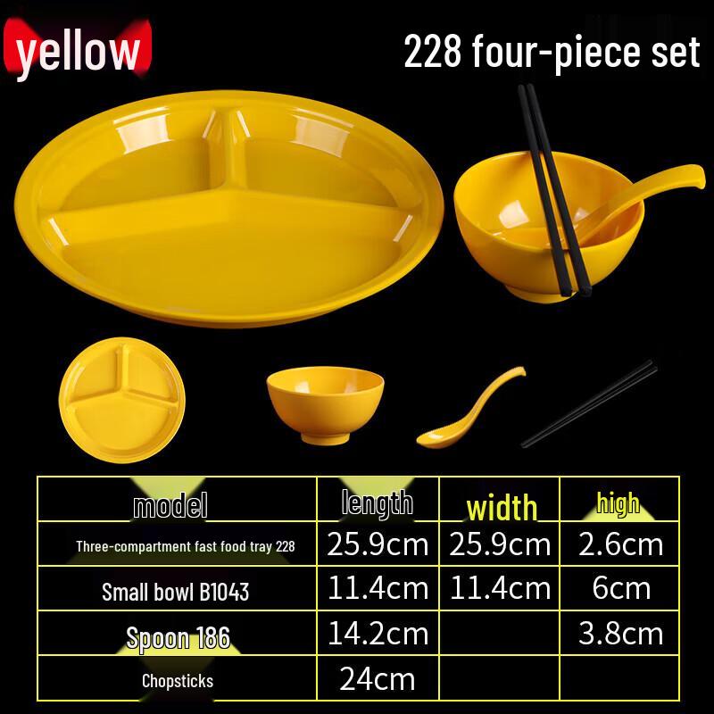 Melamine Square Divided Cafeteria Plate