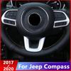 Car Interior Steering Wheel Decoration Cover Trim Stickers Kits For Jeep Compass 2017 2018 Interior Accessories