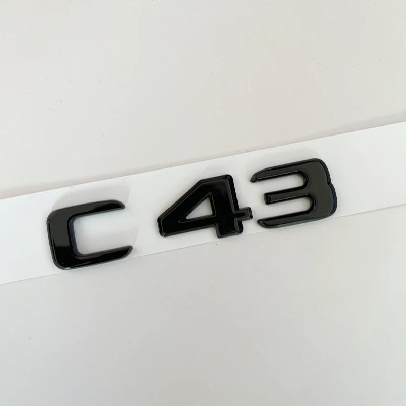 JPA3 Car Trunk Letters Logo Alphabet Badge Emblem Sticker For Mercedes Benz C Class C43 C53 C63 C200 C260 C300 4 Matic W204 W205 W206