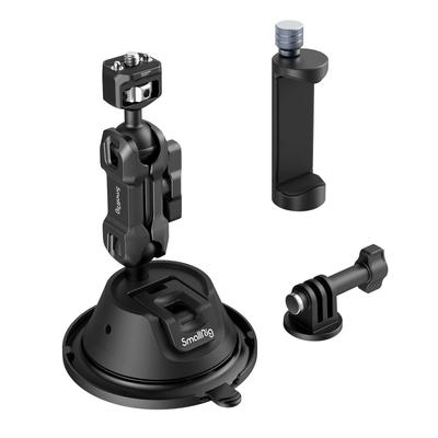 Крепление для камеры SmallRig на присоске с зажимом-ручкой для смартфона для GoPro, DJI Osmo и Osmo, автомобильное и носимое изделие из алюминиевого сплава