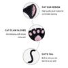 Holiday Masquerade Headband Paw Gloves Tail Bow Tie Animal Costume Props  for Adults