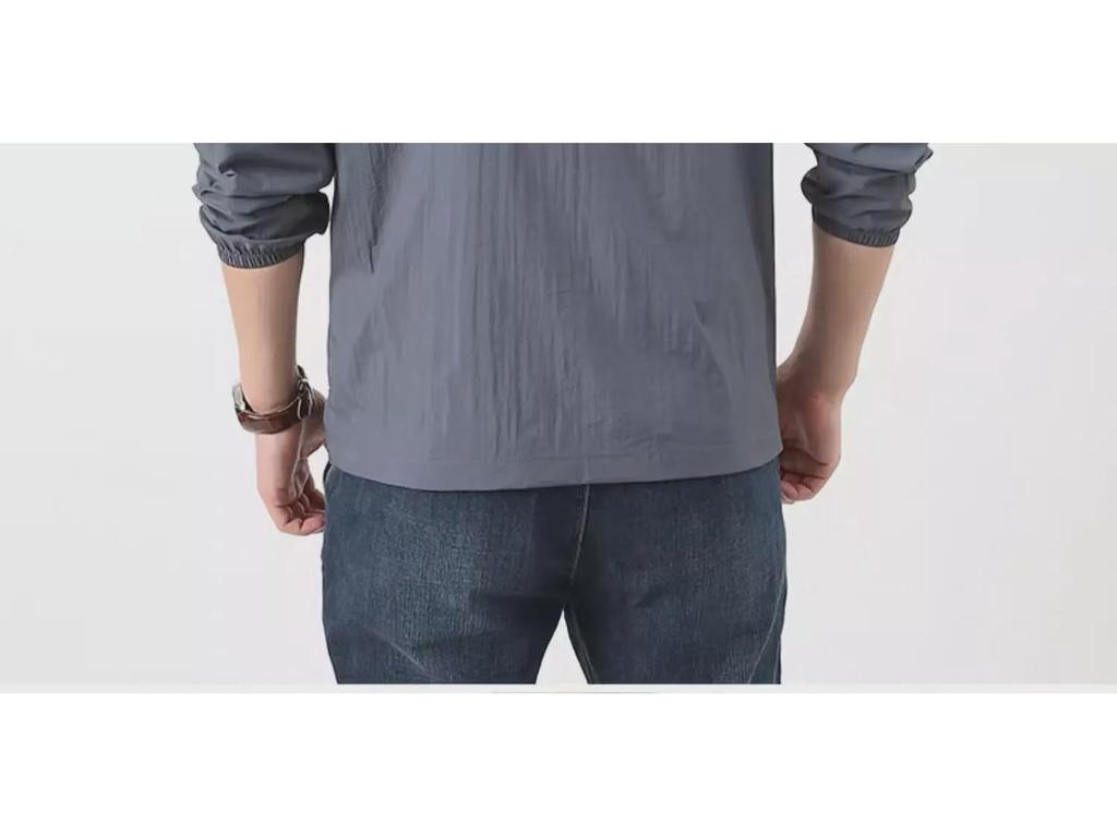 Мужская летняя куртка для активного отдыха Ice Silk с воротником-стойкой и солнцезащитным покрытием — дышащая и быстросохнущая.