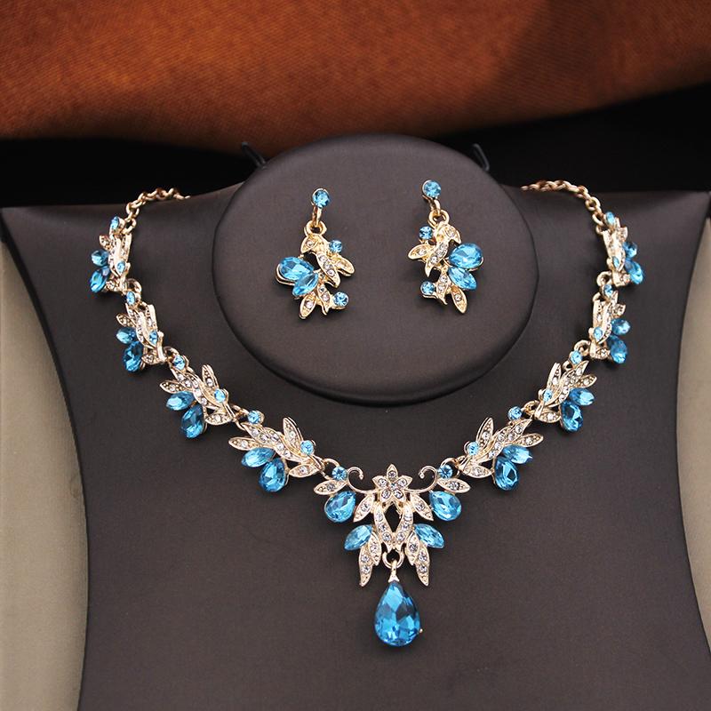 Bridal Jewelry Sets for Women Wedding Crown Birthday Tiaras and Choker Necklace Earrings Bride Party Costume Jewelry Accessories