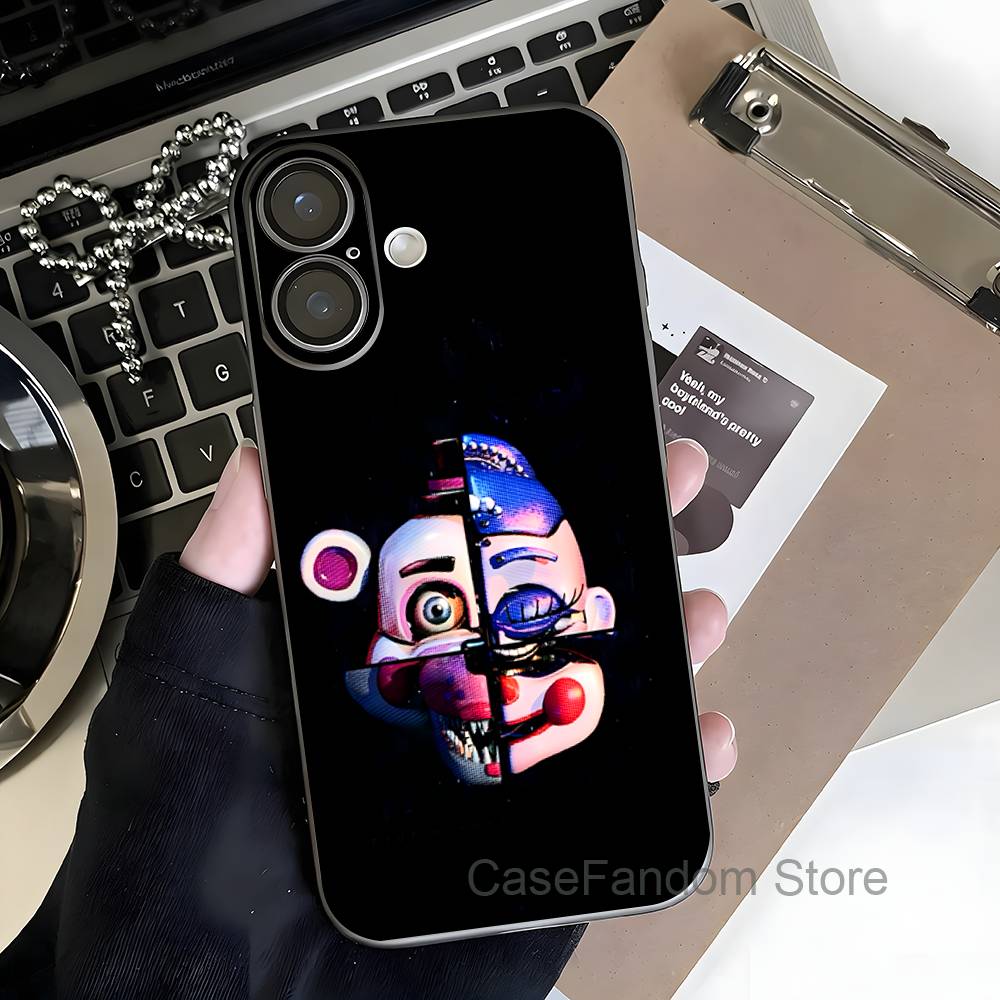 Милый F-FnafS Для iPhone 17,16,15,14,13,12,11,Pro,Max,Plus Прозрачный серый Чехол для телефона Магнитная Беспроводная Зарядка