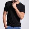Korean Style Men's Bamboo Fiber Modal T-Shirt - Solid Color, Round Neck, Half Sleeve