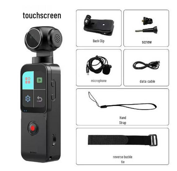 5K HD Anti-Shake Touch Outdoor Cycling Camera with Electric Rotation