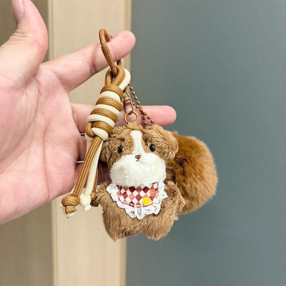 Cartoon Rabbit Dog Keychain Cat Key Ring Creative Rabbit Plush Dolls Pendant Gifts