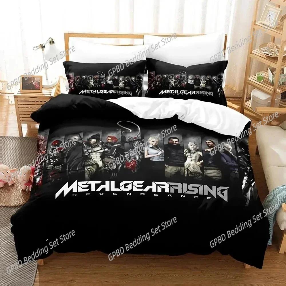3D Печать Игровое Metal Gear Rising Revengeance 3D Пододеяльник Комплект постельного белья Одеяло Льняные Наволочки Односпальный Двуспальный Полуторный Кинг Квин