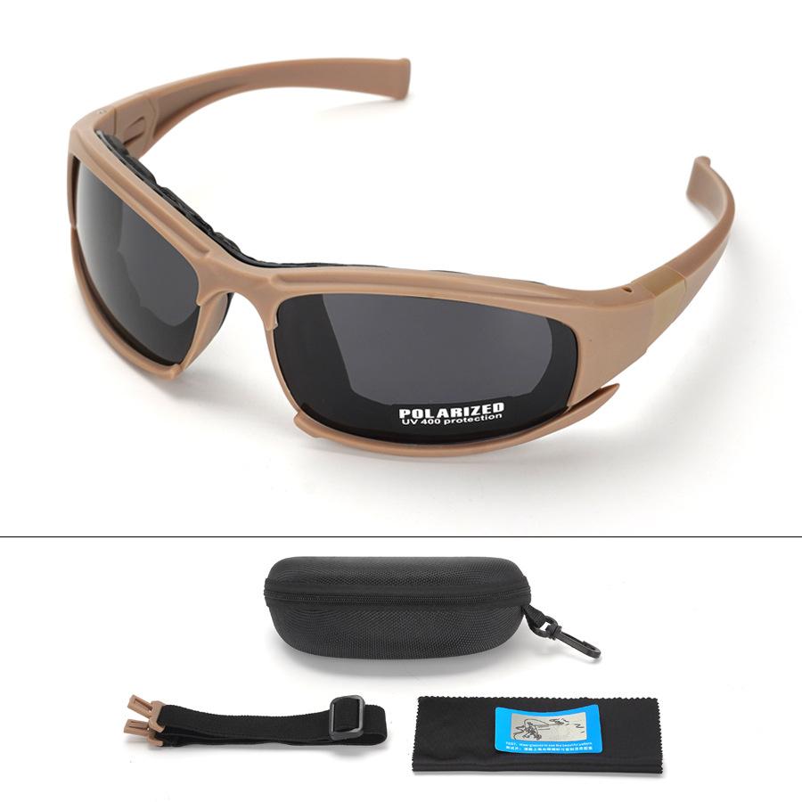 New 4 Lens Tactical Goggles - Polarized Windproof & Dustproof Safety Glasses Fit For Outdoor Sports (Climbing, Cycling, Fishing)