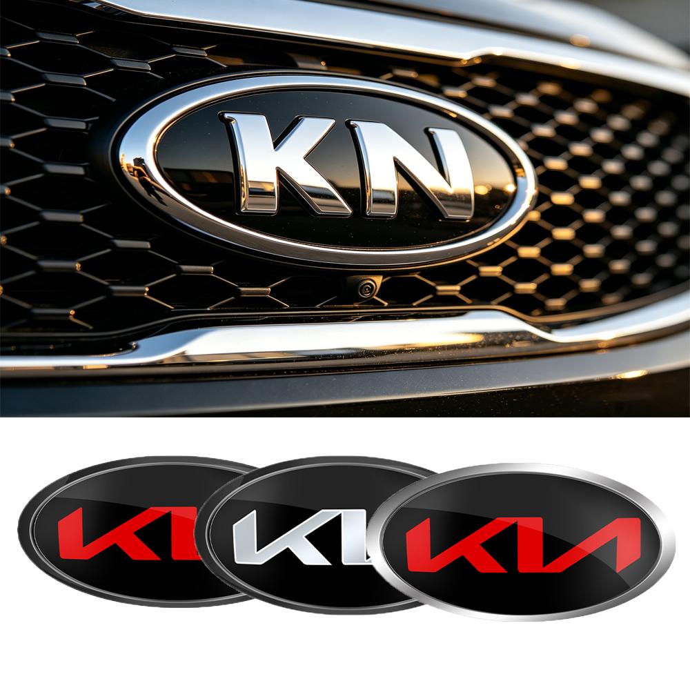 Car Logo 3D Car Front Grill Rear Bumper Tail Door Trunk Emblem Sticker For KIA Sportage GT RIO Ceed Picanto Pegas Sorento Cerato hbkd60