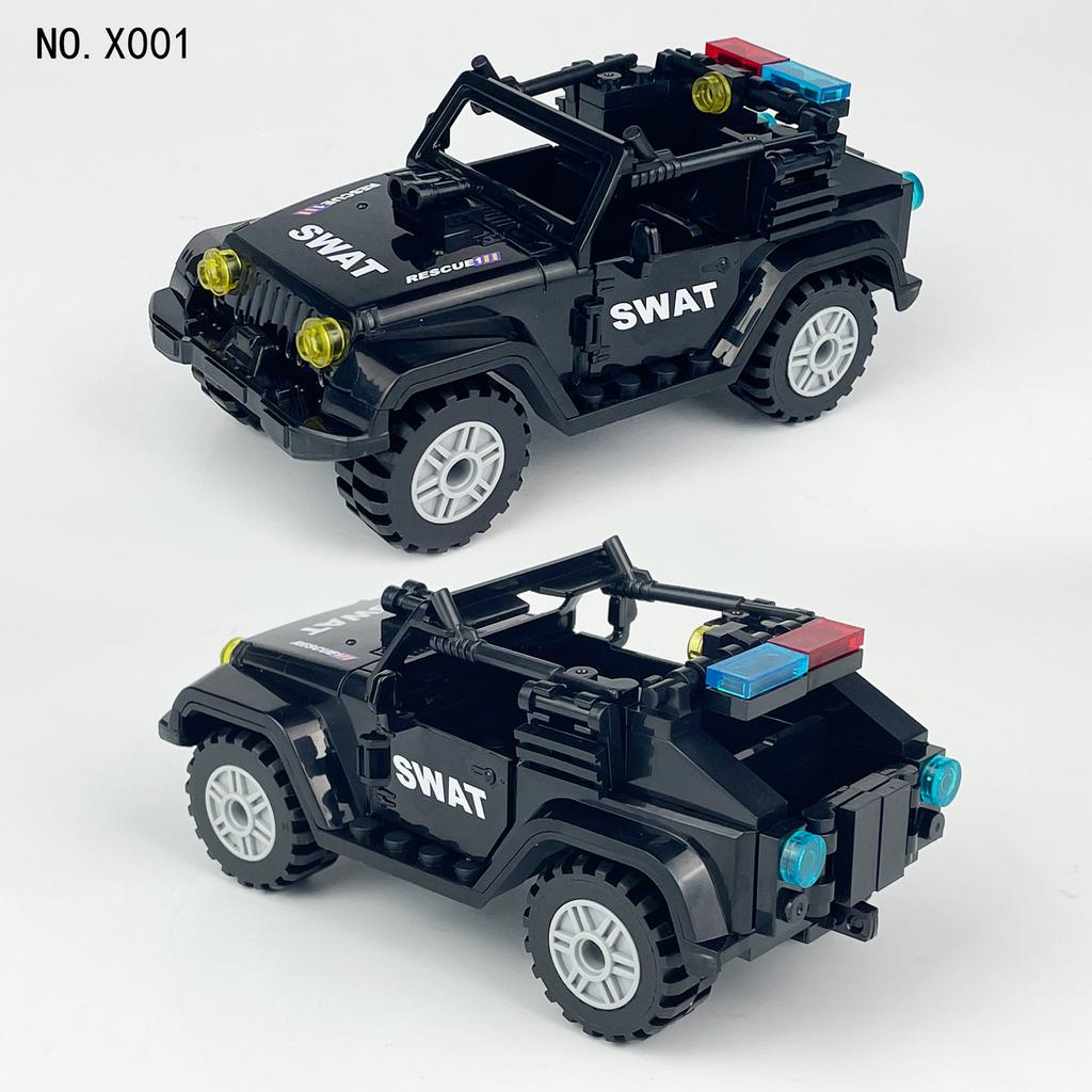 L-3 Black Jeep, маленький строительный блок в виде гранул, набор оружия, кукла SWAT, детская игрушка-строительный блок