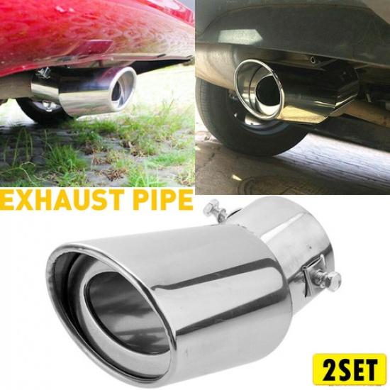Auto Car Pipe Exhaust Tail Muffler Tip Stainless Steel Replacement Accessories
