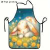 1pc Adorable Rabbit Apron Suitable for Home Kitchen & Restaurant Use, Cute Rabbit Print with Rabbit, Apron for Cooking, BBQ, Gardening, Suitable for G