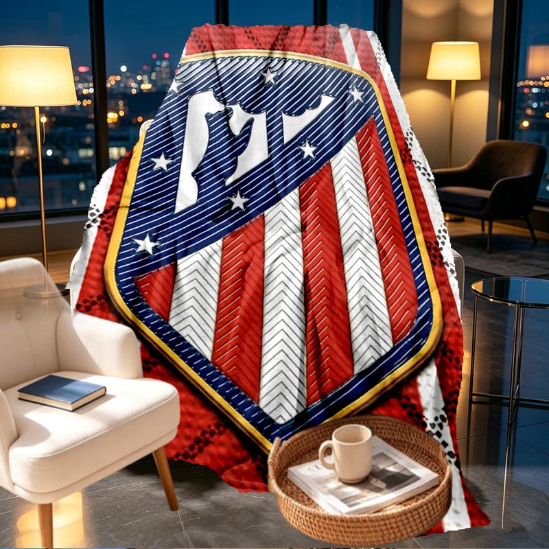 Atletico Madrid Print Blanket - Soft & Comfortable, for Bedroom, Travel, Sofa, Home Decoration - Birthday Christmas Gift for Friend